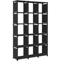 15-Cube Display Shelf Black 103x30x175.5 cm Fabric