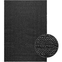 Rug ZIZUR Anthracite 140x200 cm Jute Look Indoor and Outdoor
