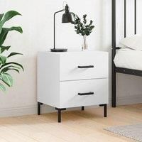 Bedside Cabinet White 40x35x47.5 cm Engineered Wood
