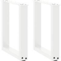 Berkfield Home Coffee Table Legs U-Shaped 2 pcs White 28x(42-43) cm Steel