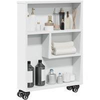 Narrow Storage Trolley White 48x13x68 cm Engineered Wood