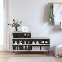 Shoe Cabinet Concrete Grey 102x36x60 cm Engineered Wood