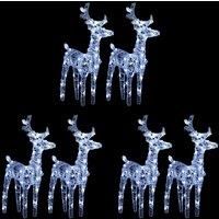 Christmas Reindeers 6 pcs Cold White 240 LEDs Acrylic