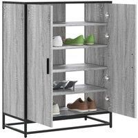 Shoe Cabinet Grey Sonoma 75x38x97.5 cm Engineered Wood and Metal