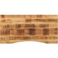 Desk Top with Curve 120x50x2.5 cm Solid Wood Rough Mango