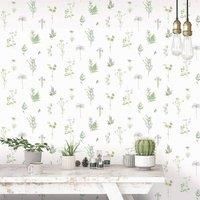 Noordwand Evergreen Wallpaper Herbs And Flowers White