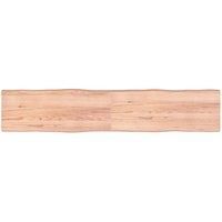 Table Top Light Brown 200x40x(2-6)cm Treated Solid Wood Live Edge