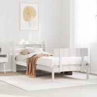 Bed Frame without Mattress White 90x190 cm Single Solid Wood Pine