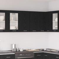 Black Oak Hanging Cabinet 60x31x60 cm Made of Engineered Wood