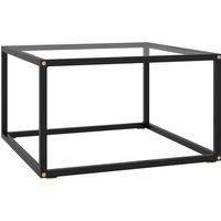 Coffee Table Black with Tempered Glass 60x60x35 cm