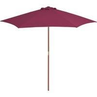 Outdoor Parasol with Wooden Pole 270 cm Bordeaux Red