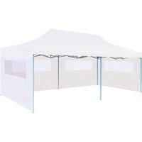 Folding Pop-up Partytent with Sidewalls 3x6 m Steel White