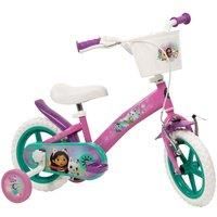 Toimsa Gabbys Dollhouse 12 inch Bicycle, Kids Bike learn to ride, with training wheel stabilisers and mudguard, for children/youth age 3-5 Years, Pink