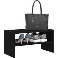 Shoe Rack Stackable Black Oak 60x30x30.5 cm