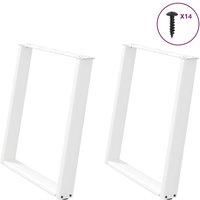 vidXL Dining Table Legs U-Shaped 2 pcs White 80x(72-73) cm Steel