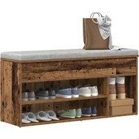 Shoe Bench Old Wood 102x30.5x45 cm Engineered Wood