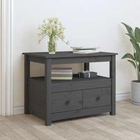 Coffee Table Grey 71x49x55 cm Solid Wood Pine