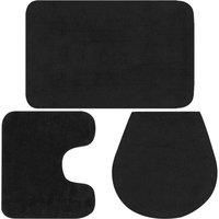 Bathroom Mat Set 3 Pieces Fabric Anthracite