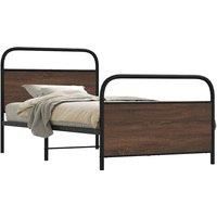 Bed Frame Without Mattress 90x200 cm Brown Oak Engineered Wood