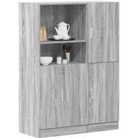 2 Piece Kitchen Cabinet Set Grey Sonoma Engineered Wood