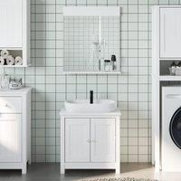 2 Piece Bathroom Furniture Set BERG White Solid Wood Pine