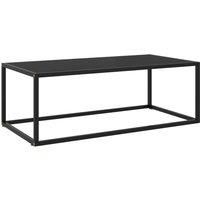 Coffee Table Black with Black Glass 100x50x35 cm
