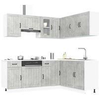 11 Piece Kitchen Cabinet Set Lucca Concrete Grey Engineered Wood