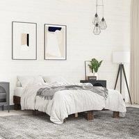 Bed Frame without Mattress Brown Oak 140x190 cm