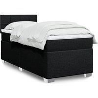 Box Spring Bed with Mattress Black 90x200 cm Fabric