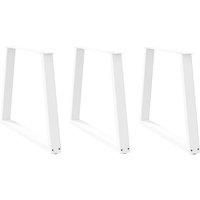 Dining Table Legs V-Shape 3 pcs White 70x(72-73.3) cm Steel