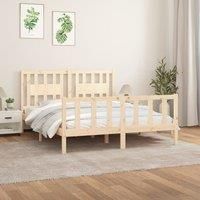 Bed Frame with Headboard Solid Wood Pine 160x200 cm