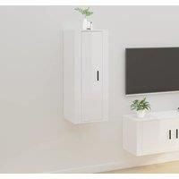 Wall Mounted TV Cabinet High Gloss White 40x34,5x100 cm