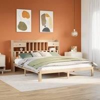 Bookcase Bed without Mattress 180x200cm Solid Wood Pine