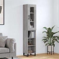 Highboard Grey Sonoma 34.5x34x180 cm Engineered Wood
