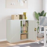Office Cabinet with 2 Doors Grey 90 cm Steel
