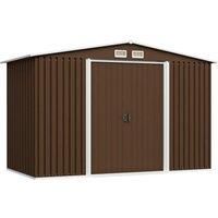 Garden Storage Shed Brown 257x205x178 cm Steel