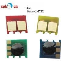 4Set 16PCS CMYK 828A CF358A CF359A CF364A CF365A Chip For HP M855 M880 M855dn M855x+ M855xh MFP M880z M880z+ Drum Cartridge