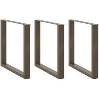 Coffee Table Legs U-Shaped 3 pcs Natural Steel 90x(72-73) cm Steel