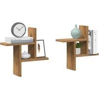 Wall Shelves 2 pcs Artisian Oak 38x12x38 cm Engineered Wood