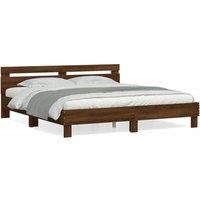 Bed Frame without Mattress Brown Oak 200x200 cm