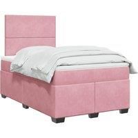 Box Spring Bed with Mattress Pink 120x200 cm Velvet