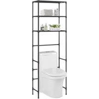 3-Tier Storage Rack over Toilet Black 53x28x169 cm