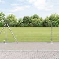 Fence Posts Set of 26 Galvanised steel 3.2 x 3.2 x 90 cm Durable