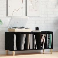 Record Cabinet Black Oak 100x38x48 cm Engineered Wood