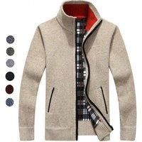 Unisex Red Men'S Zipped Knit Sweater Jacket - 5 Sizes & 7 Colours