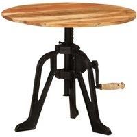 Side Table 60x(42-62) cm Solid Wood Acacia and Cast Iron