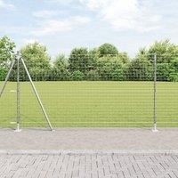Fence Posts Set of 104 Galvanised steel 3.2 x 3.2 x 68.5 cm