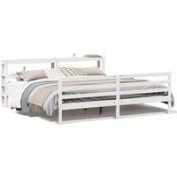 Bed Frame without Mattress White 180x200 cm Super King Solid Wood Pine