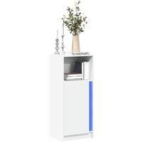 Sideboard with LED White 42.5x34x100 cm Engineered Wood