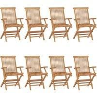 Garden Chairs 8 pcs Solid Teak Wood
